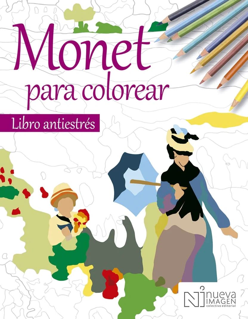 Arte Antiestres Monet para Colorear Hachette